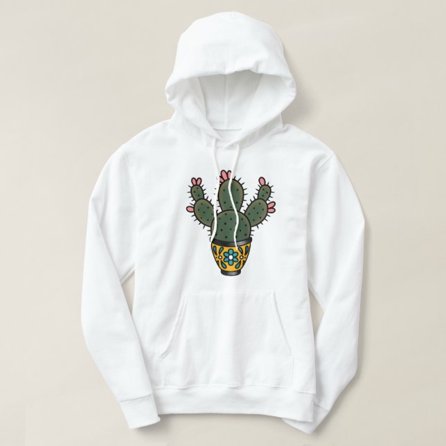 Niedlicher Kaktus-Aufkleber Hoodie (Design vorne)