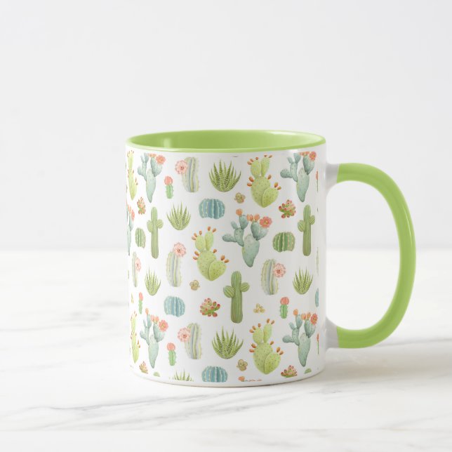 Niedlicher Kaktus-stehendes Muster Tasse (Rechts)