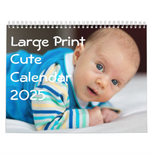 Niedlicher Kalender für Großdrucke 2025