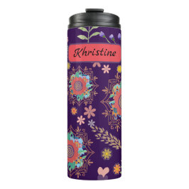 Niedlicher kalssischer Personalisierter floraler T Thermosbecher
