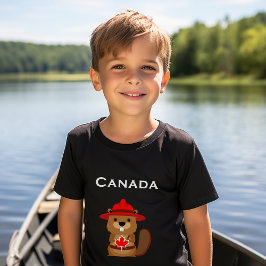 Niedlicher kanadischer Biber mit Ahornleder, dunkl T-Shirt