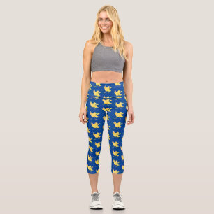 Niedlicher Kanarienvogel-Cartoon Capri Leggings