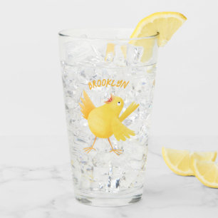 Niedlicher Kanarienvogel-Cartoon Glas