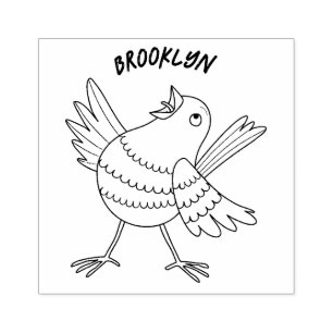 Niedlicher Kanarienvogel-Cartoon Gummistempel