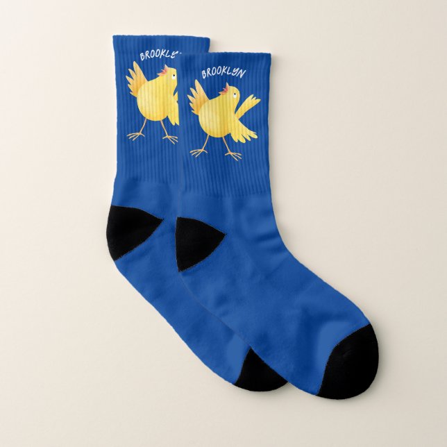 Niedlicher Kanarienvogel-Cartoon Socken (Paar)