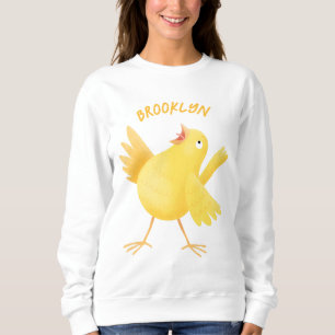 Niedlicher Kanarienvogel-Cartoon Sweatshirt