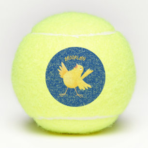 Niedlicher Kanarienvogel-Cartoon Tennisbälle