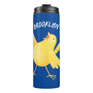 Niedlicher Kanarienvogel-Cartoon Thermosbecher