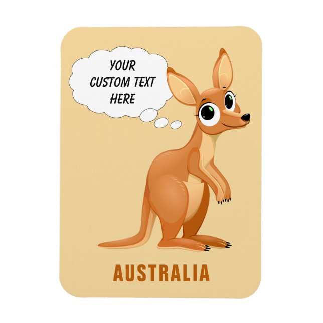 Niedlicher Kangaroo-benutzerdefinierte Textmagnet Magnet (Vertikal)