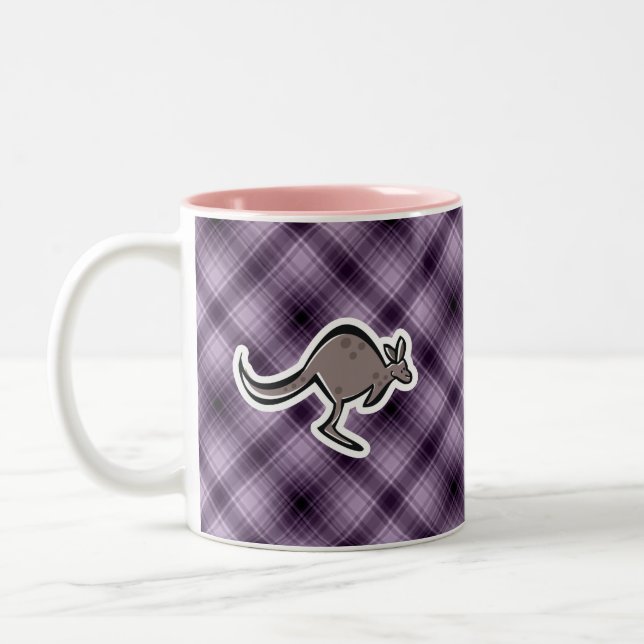 Niedlicher Känguru; Lila Zweifarbige Tasse (Links)