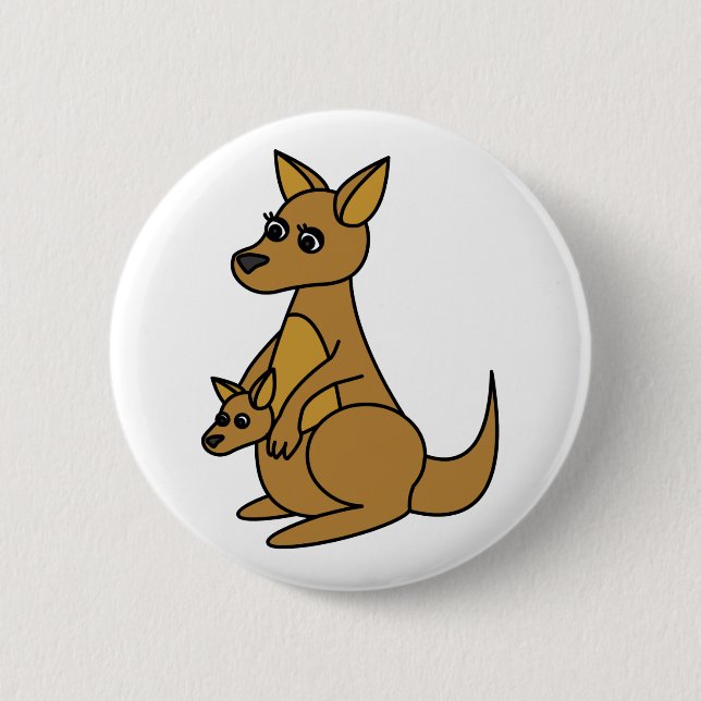 Niedlicher Känguru und Joey Button (Vorderseite)