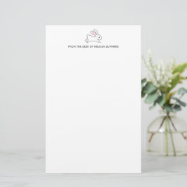 Niedlicher Kaninchenbenutzerdefinierter Kantentext Briefpapier
