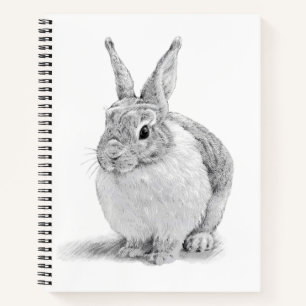 Niedlicher Kaninchenstift Zeichnend Notizbuch