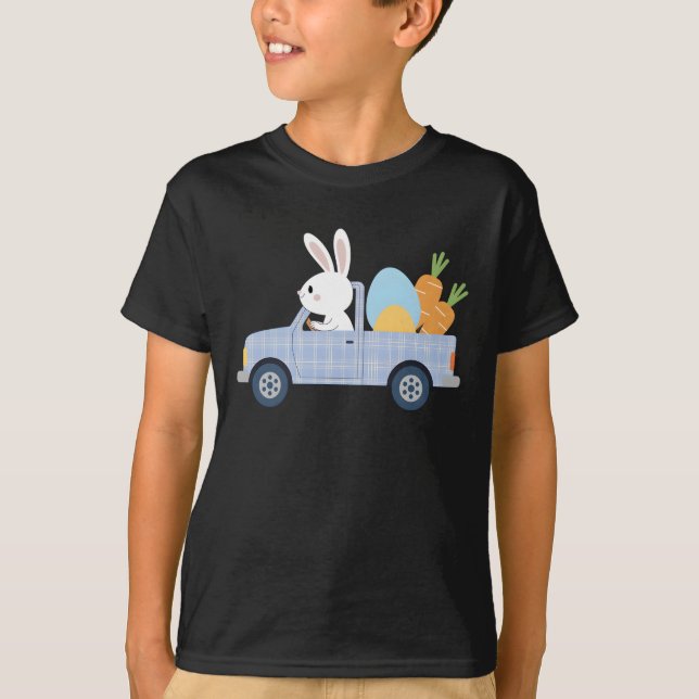 Niedlicher Karierter LKW Kleinkind Karrot T-Shirt (Vorderseite)