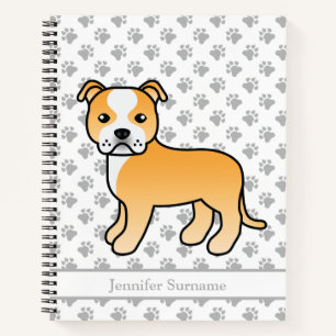 Niedlicher Karikaturenhund mit weißem Stift Notizbuch