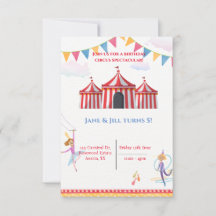 Niedlicher Karneval Zirkus Geburtstagsparty Einlad