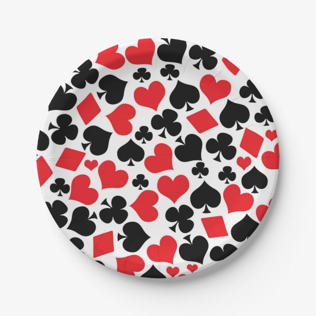 Niedlicher Kartenspiel Anzug Casino Party Pappteller (Vorderseite)