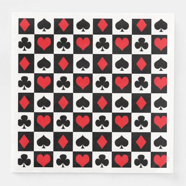 Niedlicher Kartenspiel Anzug Casino Party Serviette (Vorderseite)