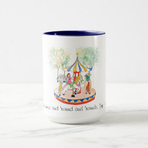 Niedlicher Karussell Spaß farbenfrohe Kindheit Lus Tasse