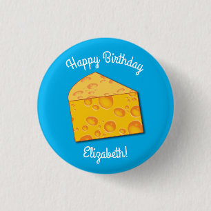 Niedlicher Käse Wedge Kids 1. Geburtstag Party Button