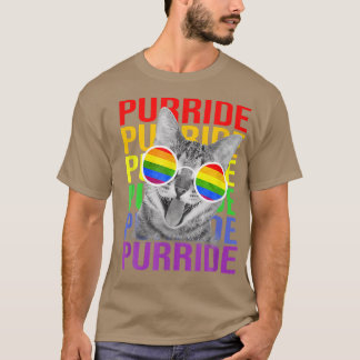 Niedlicher Kat-Gay Pride Regenbogenflagge Sonnenbr T-Shirt