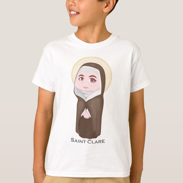 Niedlicher Katholischer Heilig-Clares T-Shirt (Vorderseite)