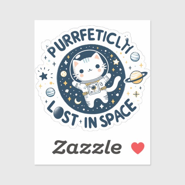 Niedlicher Katze Astronaut Vinyl Aufkleber (Blatt)