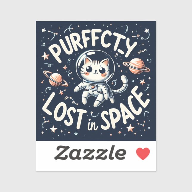 Niedlicher Katze Astronaut Vinyl Aufkleber (Blatt)