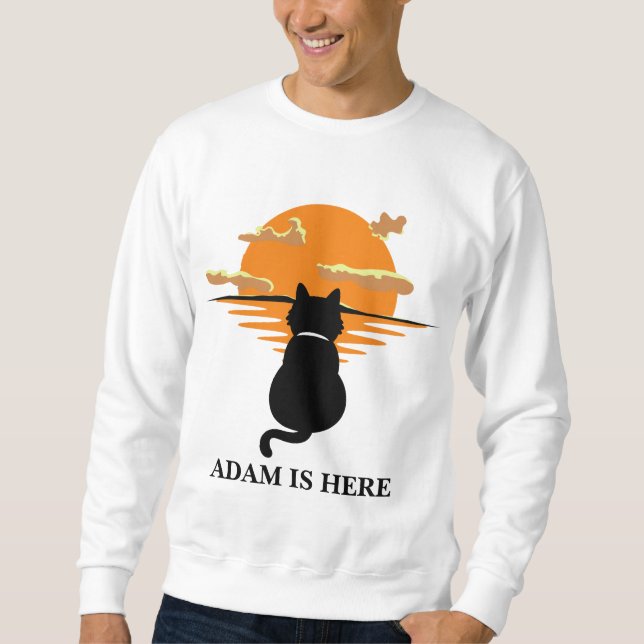 NIEDLICHER KATZE-SPORT-ANTRAG PERSONALISIERTER NAM SWEATSHIRT (Vorderseite)