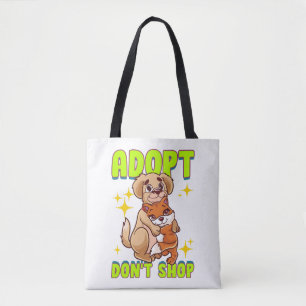 Niedlicher Katzen-Hund Adoptiere Don't Shop Tasche