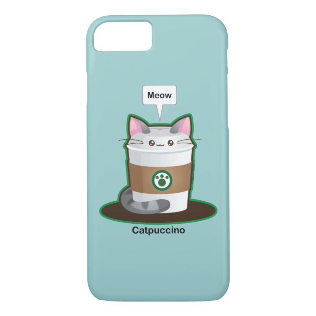 Niedlicher Katzen-Kaffee Case-Mate iPhone Hülle (Rückseite)