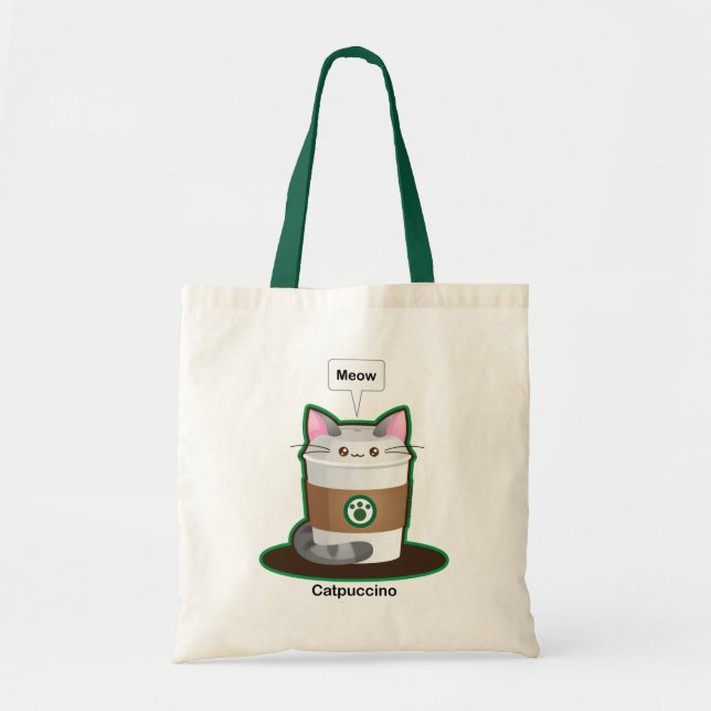 Niedlicher Katzen-Kaffee Tragetasche (Vorne)