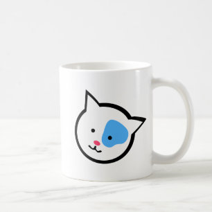 Niedlicher Katzen-Kopf (blau) Kaffeetasse