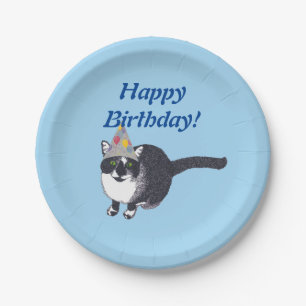 Niedlicher Katzen-Party-Hut-alles- Gute zum Pappteller