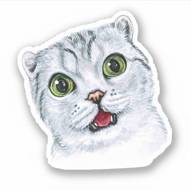 Niedlicher Katzenaufkleber Aufkleber (Vorderseite)