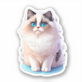 Niedlicher Katzenaufkleber einer Ragdoll Katze Cli Aufkleber