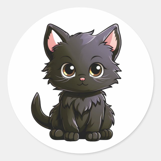 Niedlicher Katzenaufkleber Runder Aufkleber (Vorderseite)