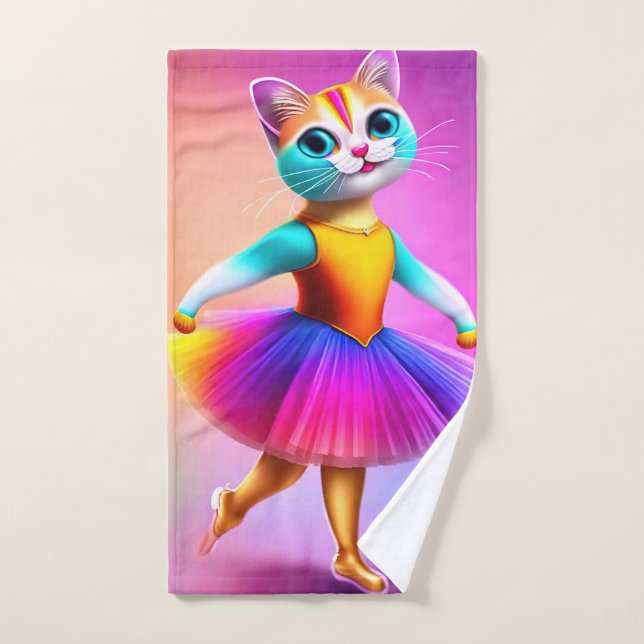 Niedlicher Katzenballerina Handtuch (Handtuch)