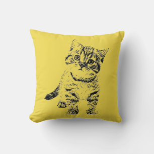 Niedlicher Katzenbraun Kissen