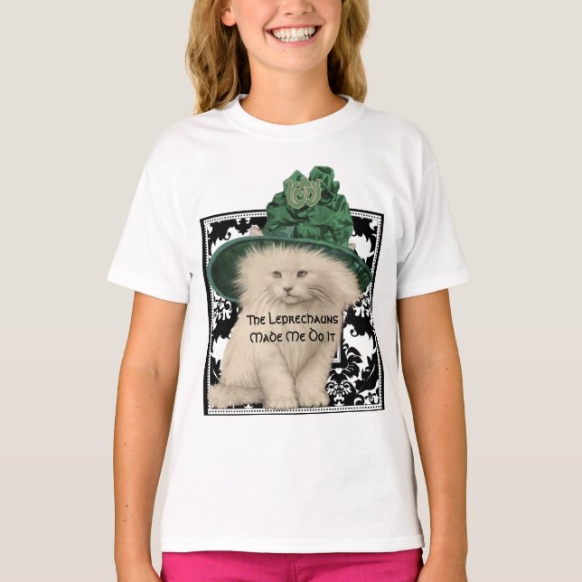 Niedlicher Katzengrünhut, der mir das Kobold brach Baby T-shirt (Vorderseite)