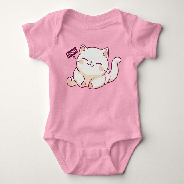 Niedlicher Katzenhalter Baby Strampler (Vorderseite)