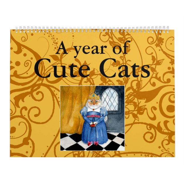 Niedlicher Katzenillustrationskalender Kalender (Titelbild)