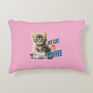 Niedlicher Katzenkaffee Liebe Dekokissen