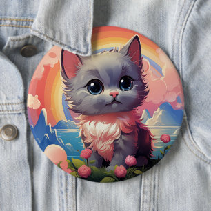 Niedlicher Katzenknopf Button
