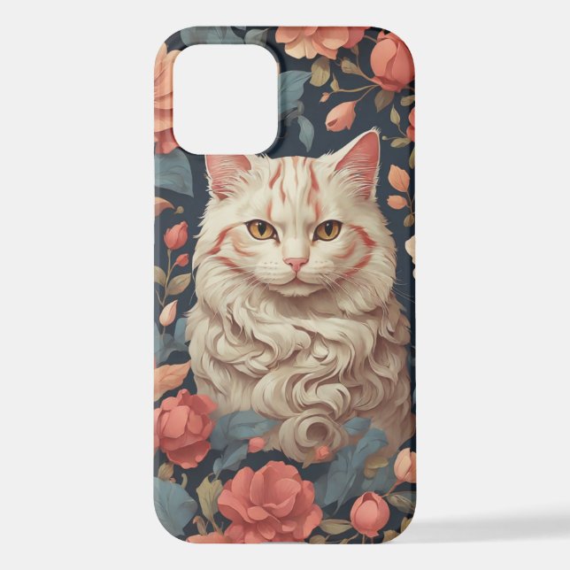 Niedlicher Katzenkoffer iPhone 12 Hülle (Rückseite)