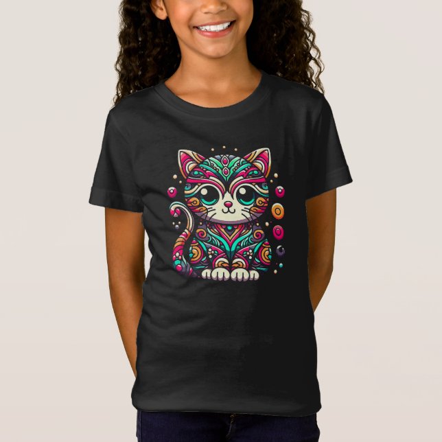 Niedlicher Katzenliebhaber Dekorationsdesign T-Shirt (Vorderseite)