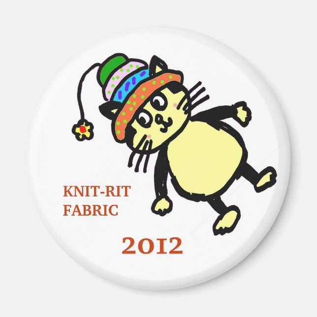 Niedlicher Katzenmagnet - weiß Magnet (Vorne)