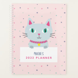 Niedlicher Katzenname Personalisiert Rosa Planer