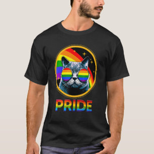 Niedlicher Katzenpride Rainbow LGBTQ LGBT Gay Lesb T-Shirt
