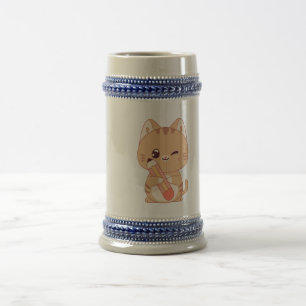 niedlicher Katzenschüler   Katzenliebhaber Bierglas